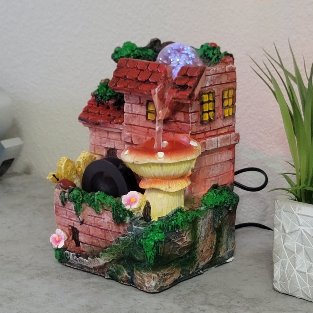 Water Fountain Tree Rolling Ball & Wheel Led Light Indoor Water Pump Included